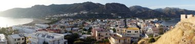Paleochora, Yunanistan - Mayıs 2018 yaklaşık Castel Selino duvarına görünümünden