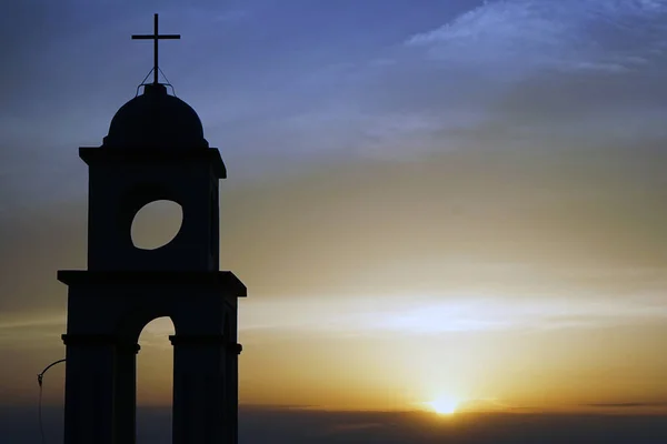 Campanario Puesta Sol — Foto de Stock