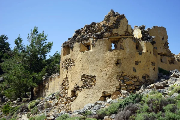 Ruines Forteresse Sur Côte Sud Crète Grèce — Photo