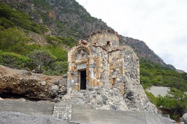 Ancienne Église Pierre Sur Côte Sud Île Crète Grèce — Photo