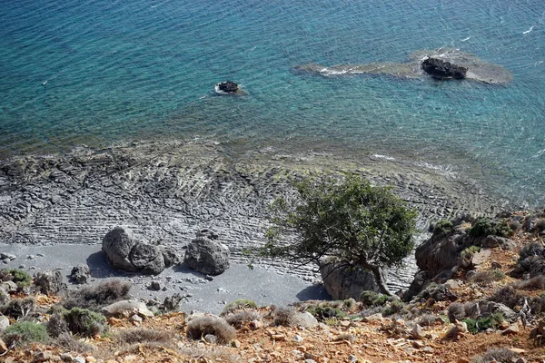 Rochas Costa Sul Ilha Creta Grécia — Fotografia de Stock