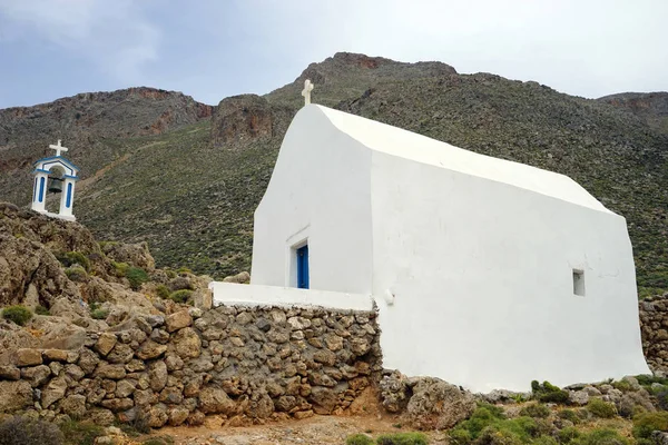 Fehér Templom Déli Partján Kréta Görögország — Stock Fotó