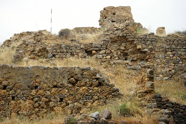Ruínas Castelo Aldeia Hora Sfakion Costa Sul Creta Grécia — Fotografia de Stock