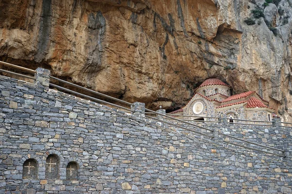 Kościół Agios Nikolaos Kanionie Kotsifou Kreta Grecja — Zdjęcie stockowe