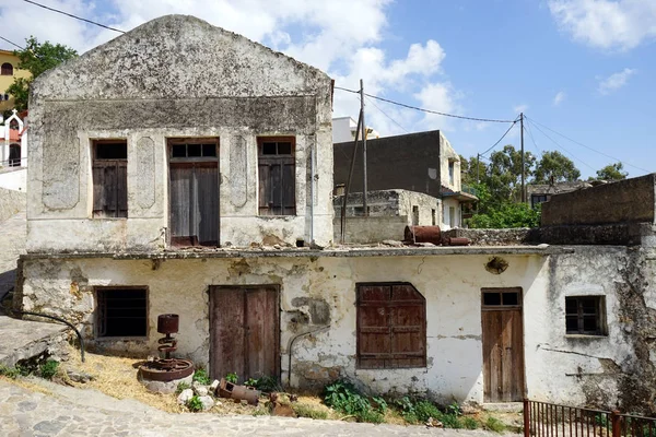 Vecchia Casa Greca Nel Villaggio Montagna Nell Isola Creta Grecia — Foto Stock