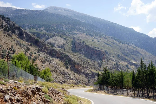 Weg Bergen Van Kreta Griekenland — Stockfoto