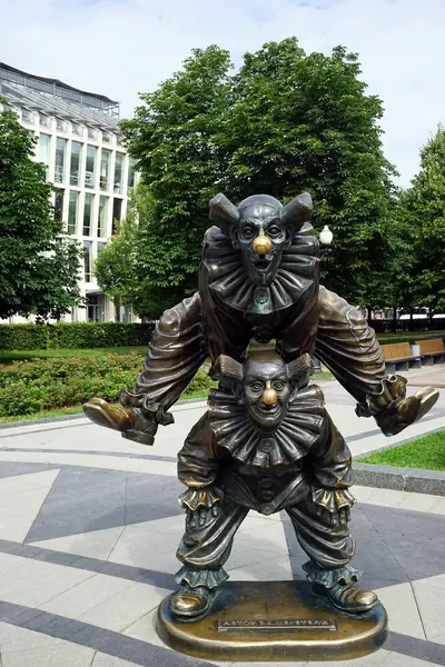 Moscow Russia Circa July 2018 Download Sculptures Clowns Tsvetnoy Boulevard — Stock Photo, Image