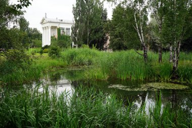 Moskova, Rusya - Temmuz 2018 yaklaşık botanik Park'ta bina