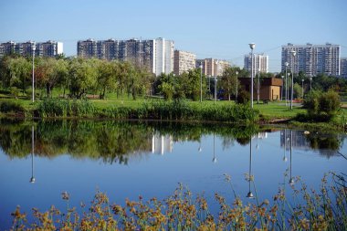 Moskova, Rusya - Temmuz 2018 yaklaşık Prudy Borisovskye Brateevo bölgesinde