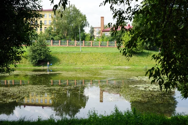 Moscou Russie Circa Juillet 2018 Pêcheur Cherkizovsky Arkhereisky Pond — Photo