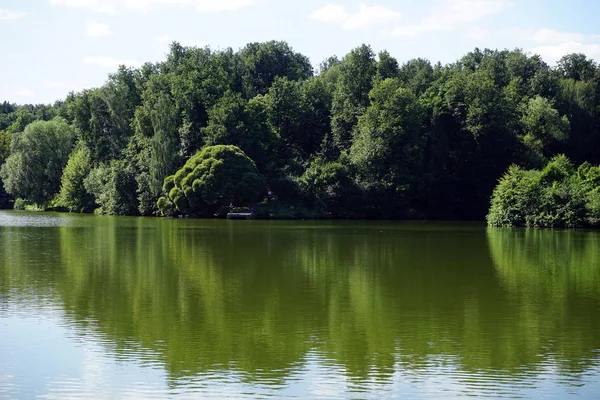 Laghetto Verde Nel Parco Tsaritsyno Mosca Russia — Foto Stock