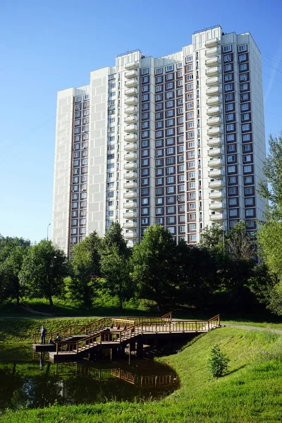 Moscow Russia Circa July 2018 Apartment Buildings Prazhskaya Metro Station — Stock Photo, Image