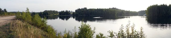 Panorama Lac Forestier Dans Région Moscou Russie — Photo