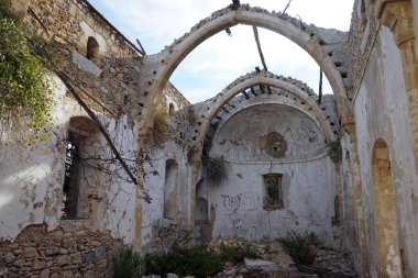 Roofless kilisede Manastırı Sina, Karşıyaka, yakınındaki Girne, Kuzey Kıbrıs