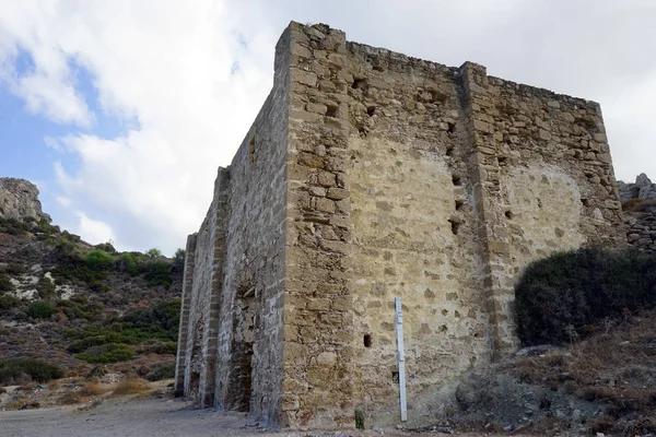 Oude Stenen Fort Kust Van Noord Cyprus — Stockfoto