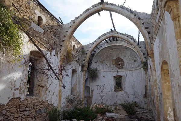 Roofless Kilisede Manastırı Sina Karşıyaka Yakınındaki Girne Kuzey Kıbrıs — Stok fotoğraf