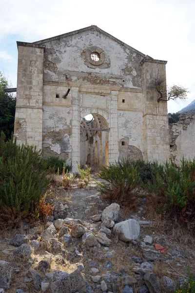 Fasada Kościoła Zrujnowany Klasztor Synaju Karsiyaka Pobliżu Kyrenia North Cyprus — Zdjęcie stockowe
