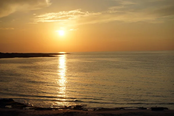 Zonsondergang Kust Van Noord Cyprus Buurt Van Dipkarpas — Stockfoto