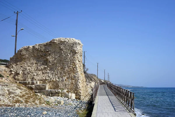 Parede Pedra Antiga Costa Limassol Cyoprus — Fotografia de Stock