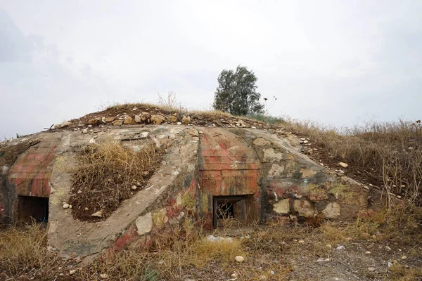 Oude Betonnen Pillendoos Kust Van Cyprus — Stockfoto