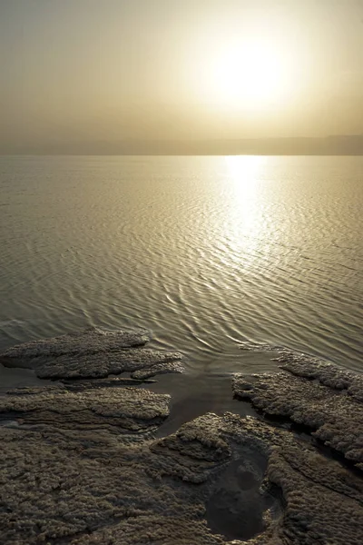 Solnedgång Vid Döda Havet Jordanien — Stockfoto