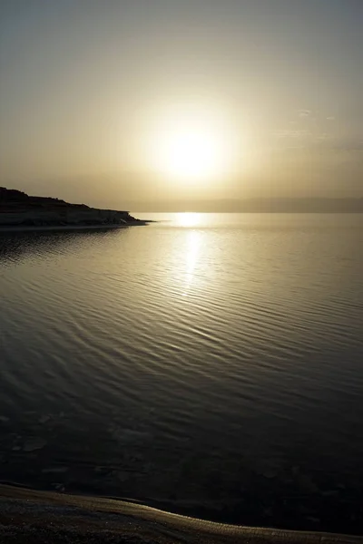 Pôr Sol Mar Morto Jordânia — Fotografia de Stock