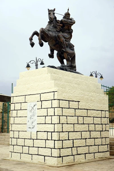 Kerak Jordanië Circa November 2018 Saladins Sculptuur Buurt Van Kruisvaarder — Stockfoto