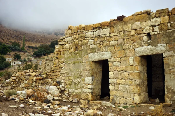 Руины Старого Каменного Дома Деревне Дана Иордания — стоковое фото