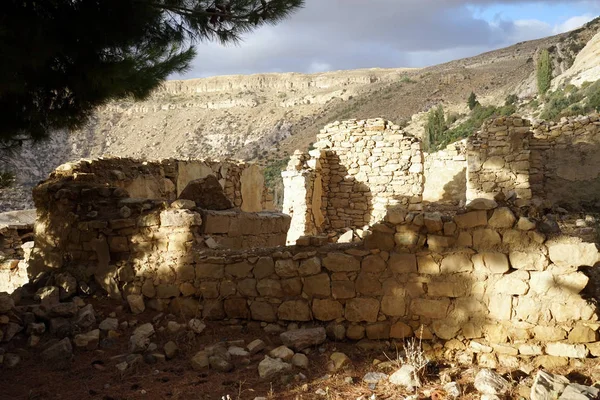 Ruins Old Stone House Dana Village Jordan — Stock Photo, Image