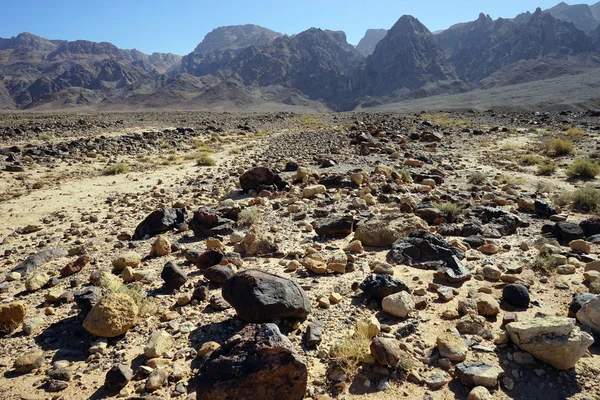 Deserto Rocha Perto Montanha Jordânia — Fotografia de Stock