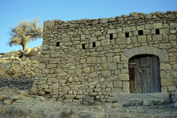 Antigua Casa Piedra Aldea Jordania —  Fotos de Stock