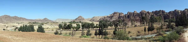 Asfalt Landsväg Och Mountainbike Panorama Nära Petra Jordanien — Stockfoto