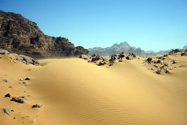 Dune Sabbia Nel Deserto Wadi Rum Giordania — Foto Stock