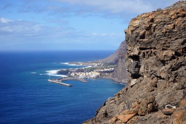 Valle Gran Rey şehri La Gomera sahil Adası, İspanya