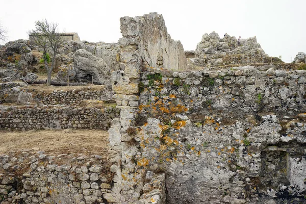 Angelokastro-ruinerna Stockbild