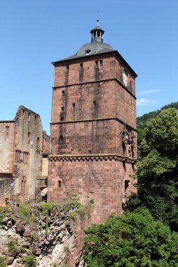 Heidelberg, Almanya 'daki ortaçağ şatosunun kalıntıları