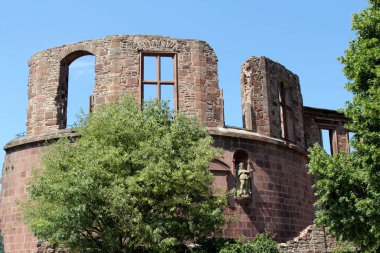 Heidelberg, Almanya 'daki ortaçağ şatosunun kalıntıları