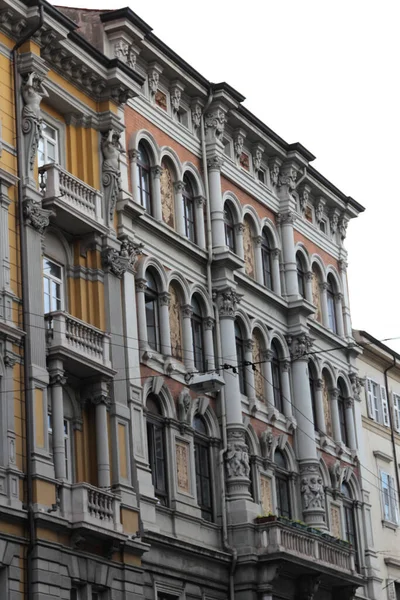 Beautiful Historical Architecture Buildings Trieste City Seaport Northeastern Italy — Stock Photo, Image