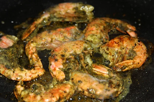 Fresh Grilled Shrimp Close — Stock Photo, Image
