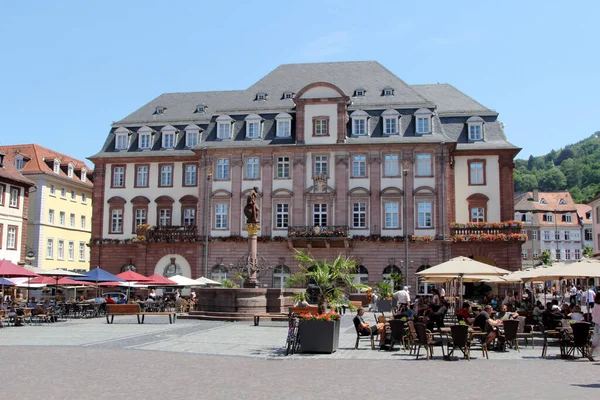 Fußgängerfreundliche Innenstadt Heidelberg Während Der Mittagseinkäufe Und Sehenswürdigkeiten Heidelberg Ist — Stockfoto