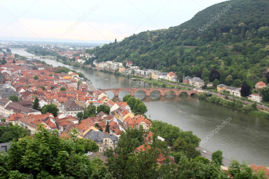 View over Heidelberg, Germany. Heidelberg is the fifth-largest city in the German state of Baden-Wrttemberg. Heidelberg is part of the densely populated Rhine-Neckar Region.