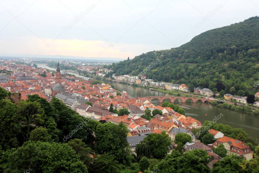 View over Heidelberg, Germany. Heidelberg is the fifth-largest city in the German state of Baden-Wrttemberg. Heidelberg is part of the densely populated Rhine-Neckar Metropolitan Region.