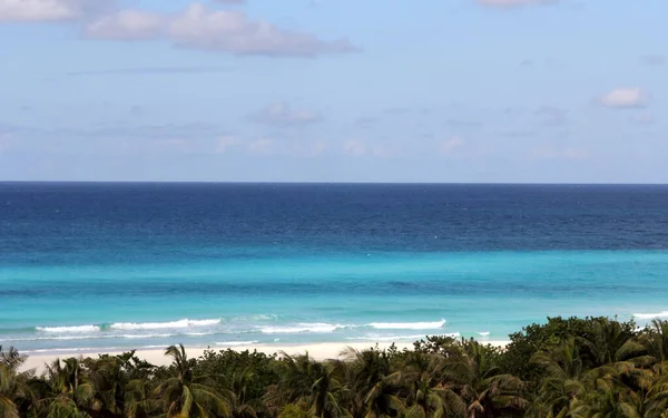 Praia Tropical Caribe Paisagem Aquática Esmeralda Como Pano Fundo Férias — Fotografia de Stock