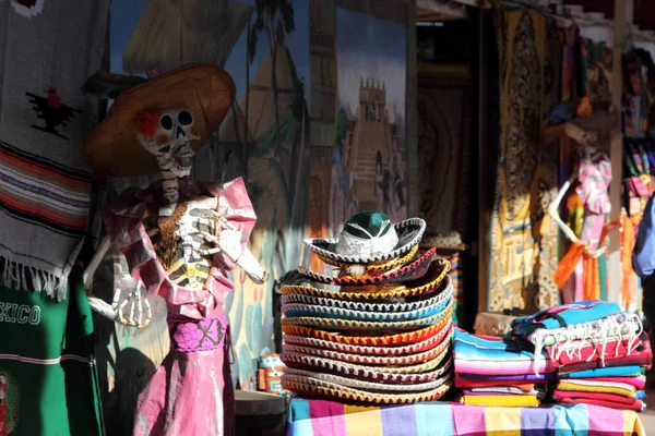 Souvenirs Traditionnels Mexicains Marché Extérieur — Photo