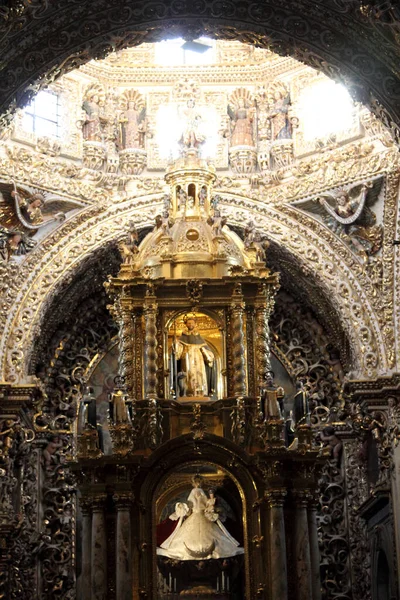 Igreja Santo Domingo Puebla México Capela Rosário Está Localizada Igreja — Fotografia de Stock