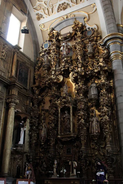 Santo Domingo Templom Puebla Mexikó Rosario Kápolna Santo Domingo Templomban — Stock Fotó