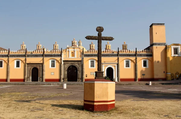 Church San Pedro Apostol Cholula Main Square Cholula Puebla Mexico — 스톡 사진