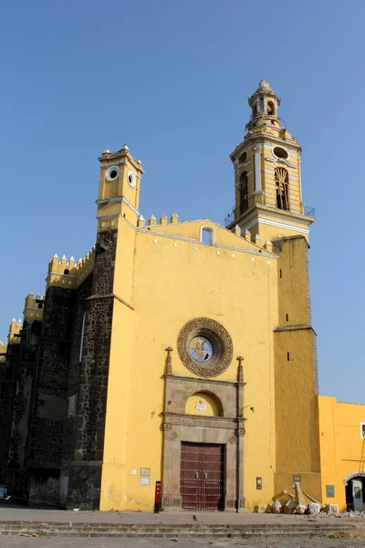 Iglesia San Pedro Apostol Plaza Mayor Cholula Cholula Puebla México —  Fotos de Stock