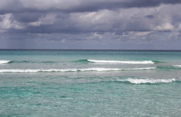 Spiaggia Tropicale Caraibi Paesaggio Acquatico Color Smeraldo — Foto Stock
