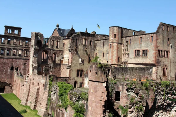 Ruinerna Det Medeltida Slottet Heidelberg Tyskland Medeltida Slott Heidelberg Tyskland — Stockfoto